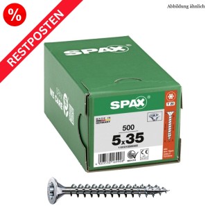SPAX Universalschraube T-Star Stahl verzinkt Senkkopf Restposten - 5,0x35