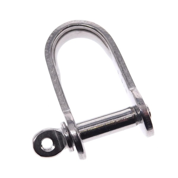 Flachschäkel mit Bund lange Form Edelstahl A4