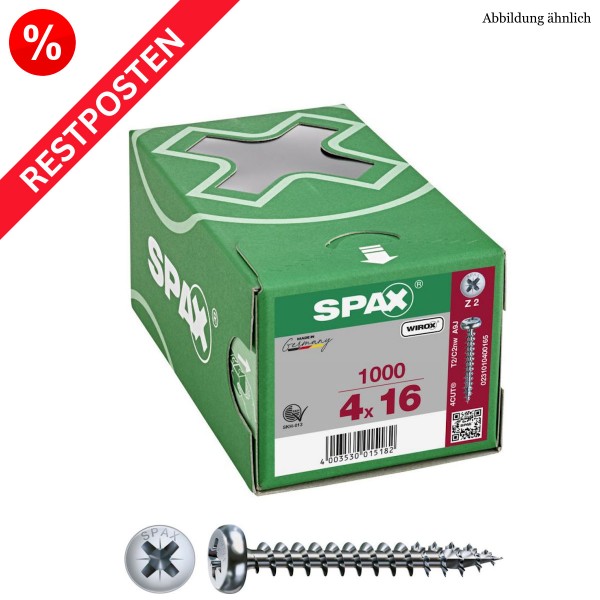 SPAX Universalschrauben PAN-HEAD PZ-Antrieb WIROX Restposten - 4,0x16