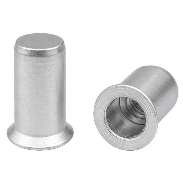 Blindnietmuttern rund geschlossen Senkkopf f. luft- u. wasserdichte Nietungen Aluminium