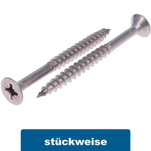 Spanplattenschraube Edelstahl A2 mit Senkkopf PZ Teilgewinde #9050