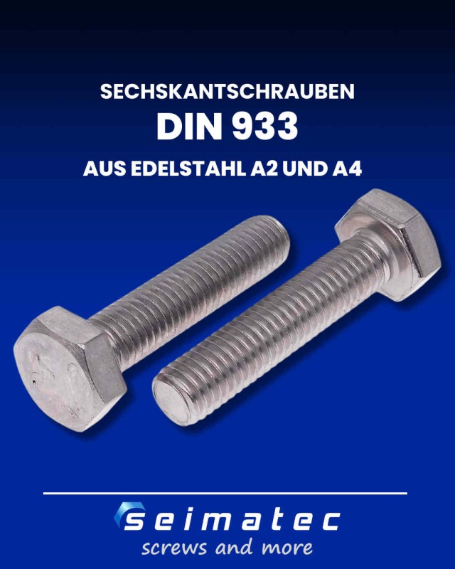 Sechskantschrauben mit Vollgewinde DIN 933