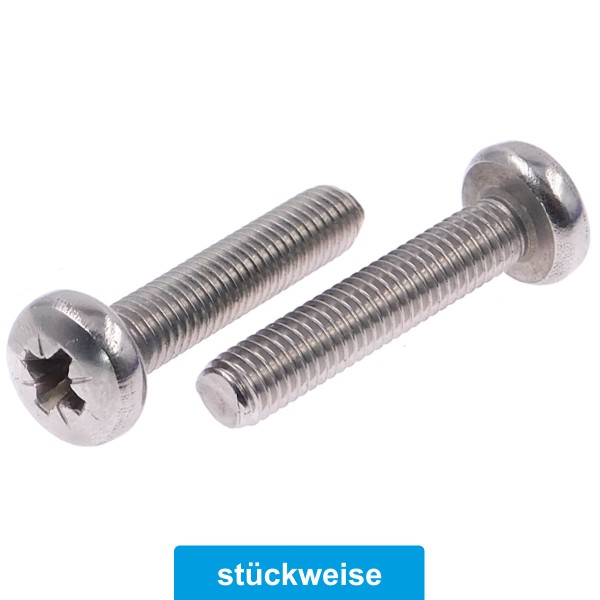 Linsenkopfschrauben mit Kreuzschlitz PZ Edelstahl A4 DIN 7985
