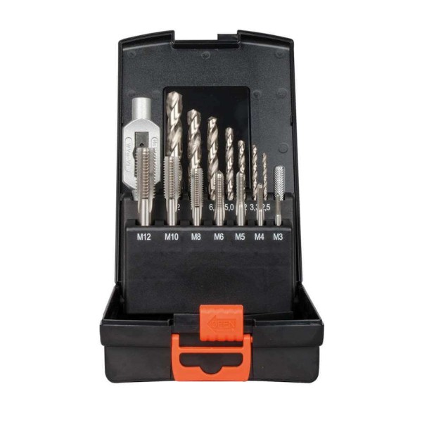 Einschnitt Gewindeschneidwerkzeug Set 15 tlg. HSS-G M3-M12