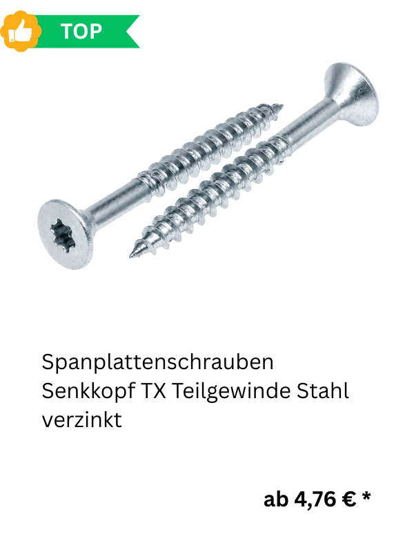  Spanplattenschrauben Senkkopf TX Teilgewinde Stahl verzinkt 
