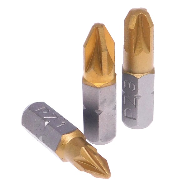 Bit für Kreuzschlitz-Schrauben PZ 6,3 [1/4&quot;] TiN 25 mm