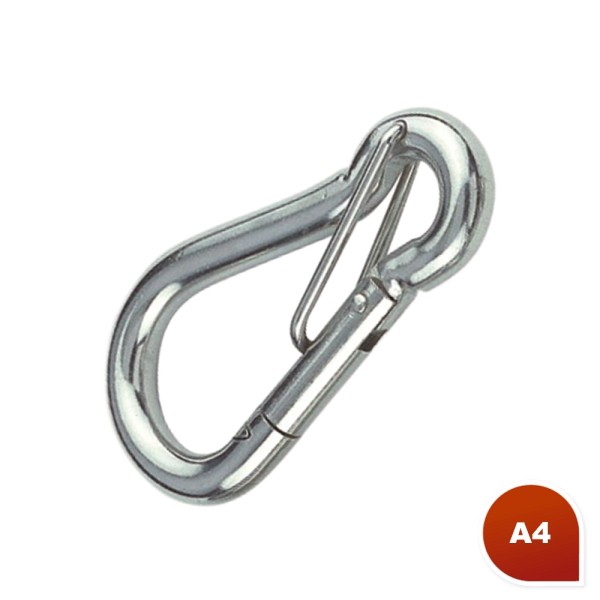 1 Karabinerhaken Edelstahl A4 Sicherheitsverschluss Schnapphaken Karabiner 8948