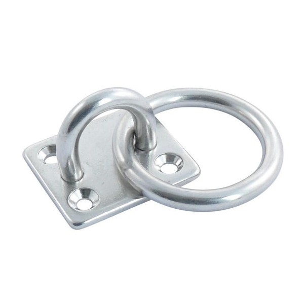 Decksplatte eckig mit Ring Edelstahl A4-AISI 316 #081470