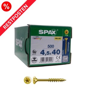 SPAX Spanplattenschrauben Senkkopf TX-Antrieb gelb verzinkt Restposten - 4,5x40