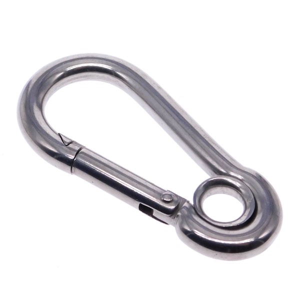 Karabinerhaken mit Kausche Edelstahl A4-AISI 316 #8250