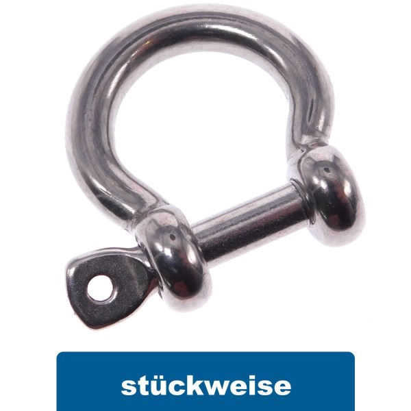 Rundschäkel geschweift Edelstahl A4 #082220