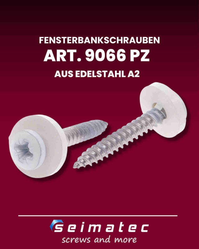 9066-Fensterbankschrauben-mit-Polyamidscheibe-natur-FG-PZ-aus-Edelstahl-A2