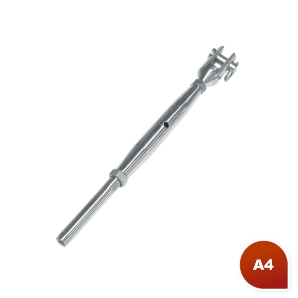Wantenspanner Gabel-Terminal gedrehte Ausführung Edelstahl A4 #08140660