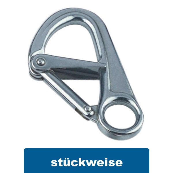 Karabinerhaken mit Sperre Edelstahl A4 #083380