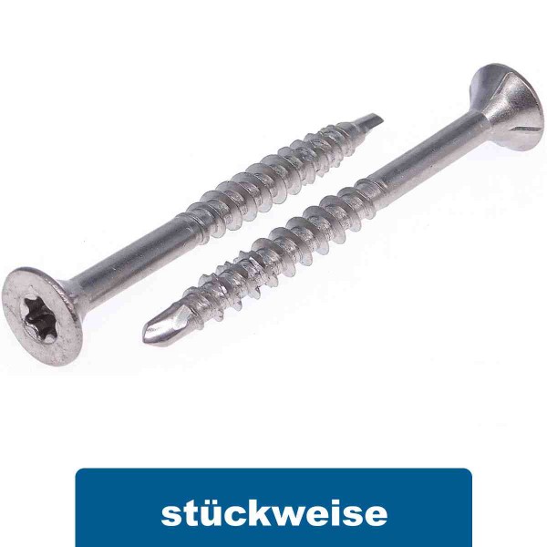 Spanplattenschrauben Edelstahl A2 Senkkopf mit Bohrspitze TX #9044
