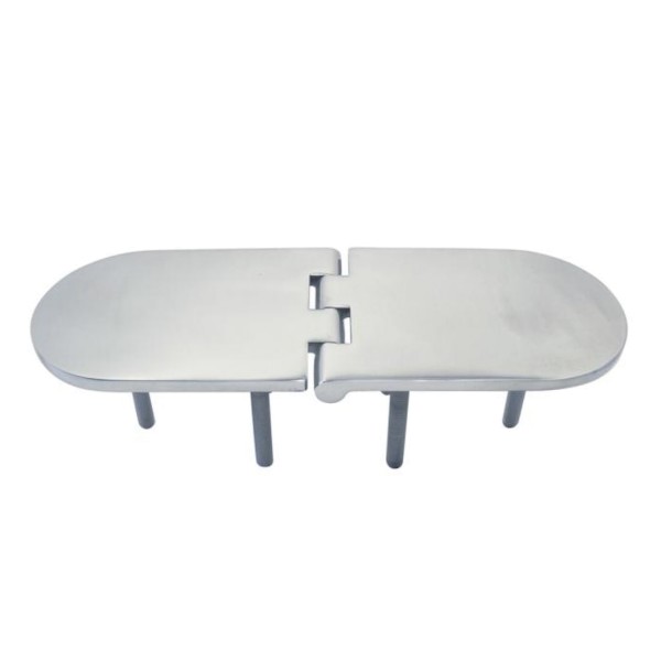 Möbelscharnier mit Gewinde M6x45 Edelstahl A4 190x65x4 mm #8917